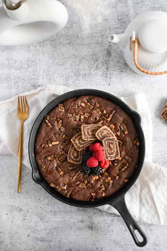 Cinnamon Date Swirls Brownie with Fresh Berries
