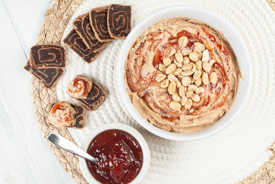 PB&J Dip with Date Swirls