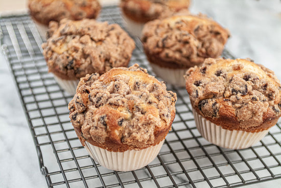 Banana Nut Muffins with Banana Date Swirls Streusel